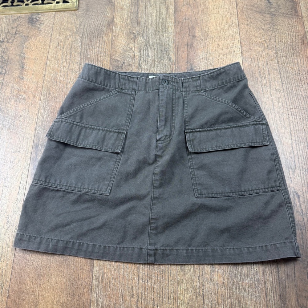 Vintage Gap Surplus‎ Cargo Mini Skirt Size 8 Cotton Utility Y2K Charcoal Gray